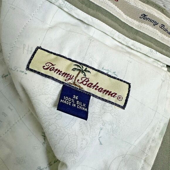 Tommy Bahama‎ Men’s Silk Pleated Dress Pants 36 Khaki Beige Textured Relaxed Fit - Picture 8 of 10